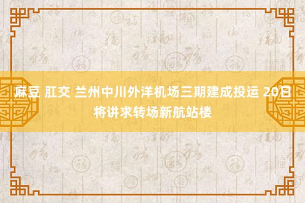 麻豆 肛交 兰州中川外洋机场三期建成投运 20日将讲求转场新航站楼